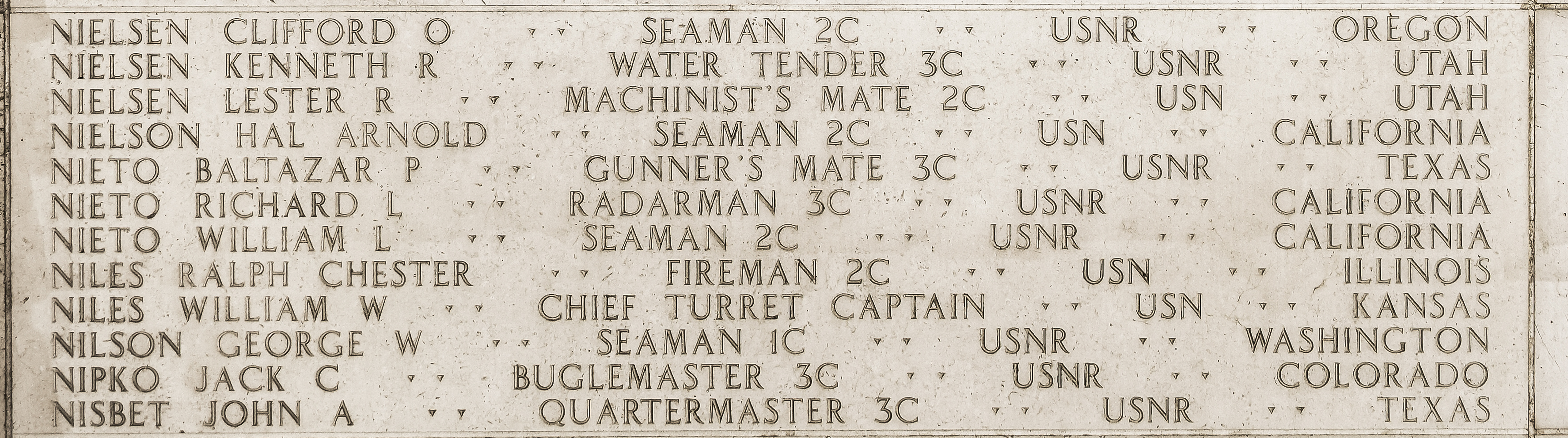 Richard L. Nieto, Radarman Third Class